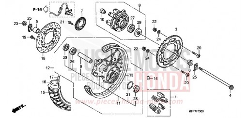 ROUE ARRIERE XL700VA de 2010